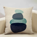 Axyaa Geometric Lines Pattern Art Decoration Cushion Cover 45x45cm Linen