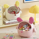 Axyaa Bunny Ear Desktop Storage Box Organizer for Toys & Hair Accessories