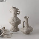 Axyaa Embryo Ceramic Vase Retro Desktop Decor Flower Arrangement Ornament Pot