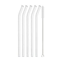 Axyaa Reusable Glass Drinking Straws Set with Brush - Bar Party Accessory