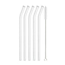 Axyaa Reusable Glass Drinking Straws Set with Brush - Bar Party Accessory