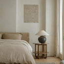 Wabi-sabi Retro Ceramic Table Lamp with Fabric Shade for Home Decor by Axyaa
