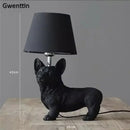 Dog Table Lamp Bedroom Bedside Light Modern LED Puppy Desk Lighting by Axyaa