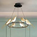 Axyaa Modern Gold Magpie Bird LED Chandelier for Home Decor Lighting Fixtures