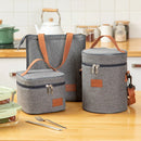 Axyaa Portable Gray Lunch Tote: Insulated Oxford Cooler Bag for Work, School, Picnics
