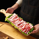 Axyaa Wooden Plate for Fat Beef & Lamb Rolls, Hot Pot Side Dish, Specialty Dishes