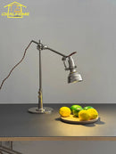 Axyaa Chrome Industrial Swing Arm LED Table Lamp