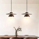 Axyaa LED Walnut Pendant Light: Modern Stone Bedhead Hanging Lamp