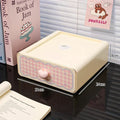 Axyaa Kawaii Cream Stationery Storage Box Organizer - Large Capacity Drawer-style Storage Rack