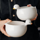 Axyaa Ceramic Duck Egg Beater Bowl - Kitchen Utensil for Runny Eggs