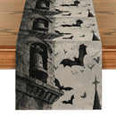 Axyaa Halloween Bat Table Runner for Kitchen Holiday Party Decor