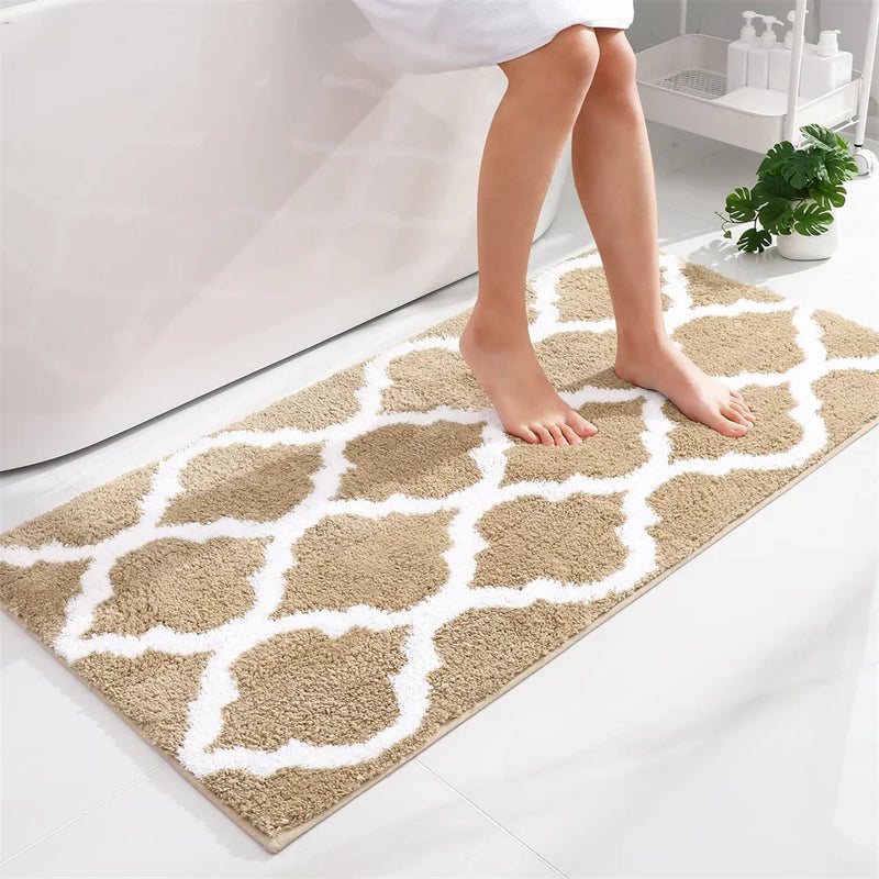 Axyaa Plush Microfiber Bath Mat: Super Absorbent, Non-Slip, Luxurious Carpet