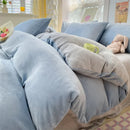 Axyaa Milk Velvet Winter Queen Duvet Cover Set, Soft & Cozy Coral Fleece Quilt