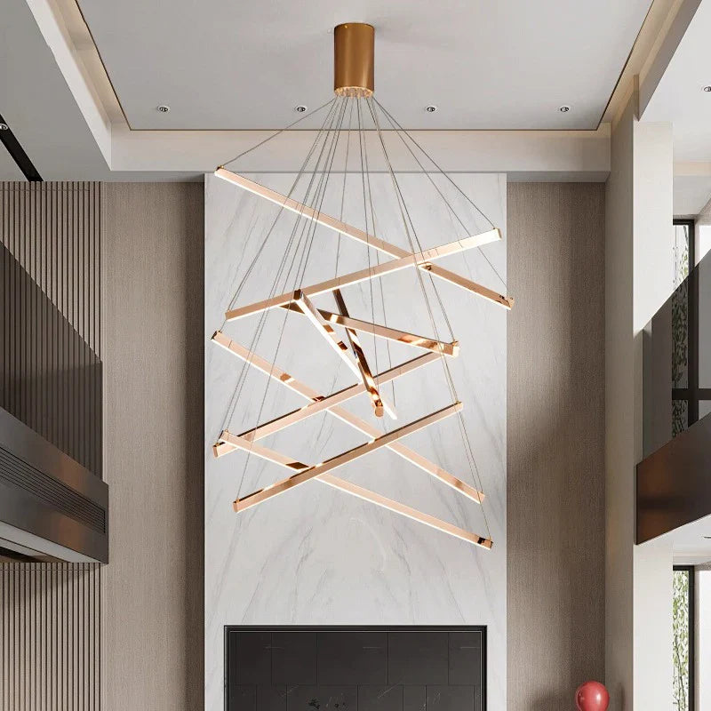 Axyaa Stainless Steel LED Chandelier for Nordic Home Decor & Dining Room Lighting