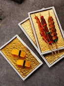 Axyaa Gold-Plated Sushi Plate for Kitchen & Dining Room Tableware