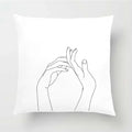 Nordic Line Drawing Cushion Cover for Home Decor by Axyaa