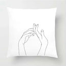 Nordic Line Drawing Cushion Cover for Home Decor by Axyaa