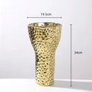 Axyaa Golden Geometric Ceramic Vase Flowerpot Home Decoration Accessory