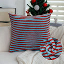 Axyaa Plush Contrast Stripe Cushion Cover for Elegant Living Room Decor