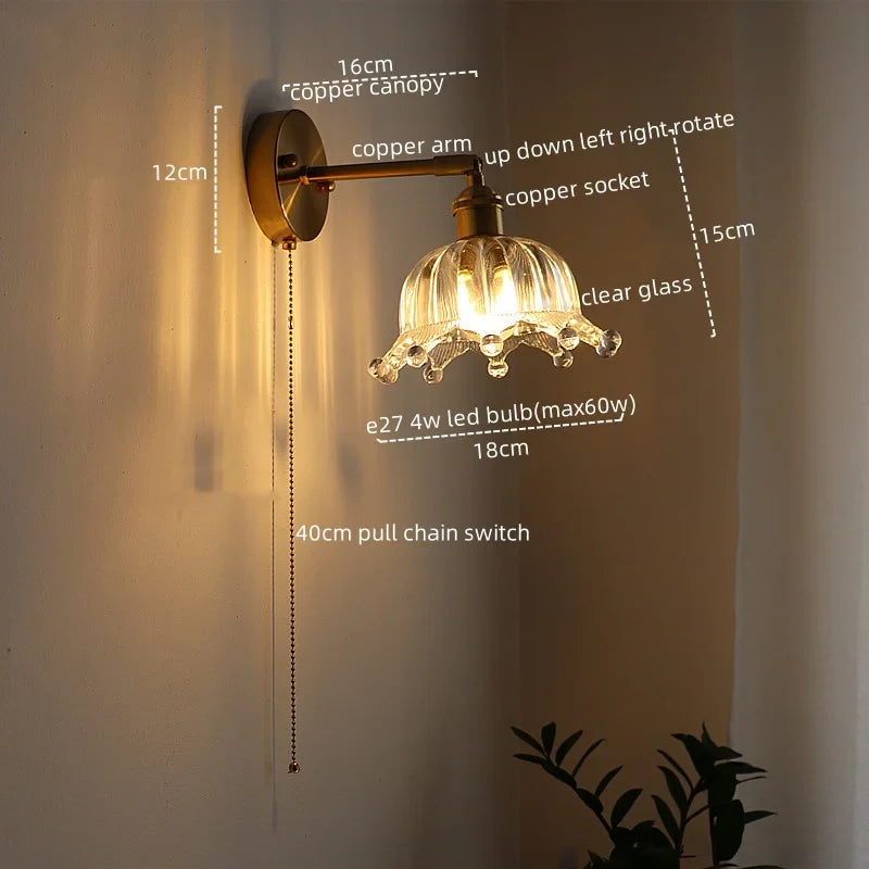 Axyaa Nordic LED Wall Lamps: Modern, Bedroom, Restaurant, Bathroom, Stair Light, Pull Chain Switch