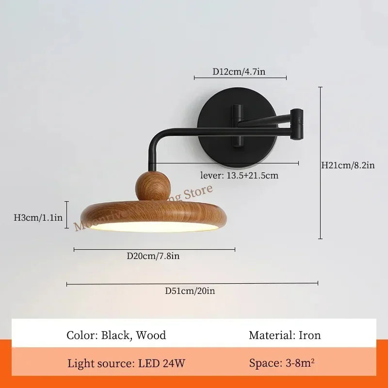 Axyaa Rocker Arm LED Wall Lamp for Living Room Bedroom Study Decor