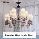 Axyaa Ceramic Chandelier with Cloth Shade - Creative Art Decorative Lighting