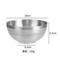 Axyaa Double Layer Rice Bowl for Kids and Adults - Stainless Steel Soup Fruit Bowl