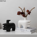 Axyaa Abstract Art Ceramic Vase for Flowers Arrangement and Room Decoration
