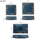 Axyaa Ceramic Striped Snack Plate - Creative Sushi Dessert Dish Steak Tableware