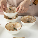 Axyaa Camellia Ceramic Underglaze Tableware - Antique Home Creative Dining Collection