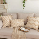 Axyaa Geometric Tufted Tassel Cushion Cover - Soft Home Decor Pillowcase