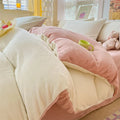 Axyaa Milk Velvet Winter Queen Duvet Cover Set, Soft & Cozy Coral Fleece Quilt