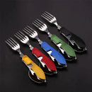 Axyaa 4-in-1 Foldable Stainless Steel Cutlery Set for Outdoor Camping & Picnic