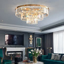 Axyaa Gold LED Crystal Ceiling Light for Modern Living Room & Bedroom