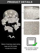Axyaa Modern Mesh Chandelier: Luxury Crystal Design for Hotel Staircase, Restaurant, Villa
