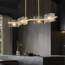 Axyaa Copper Glass Chandelier for Living Room, Bar, Villa, Staircase - Luxury Textured Design