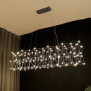 Axyaa Luxury Gold/Silver Starry Chandelier for Living, Bedroom, Dining Room