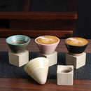 Axyaa Rough Pottery Teacup - Retro Cone Ceramic Coffee Cup - Home Art Decor Mug