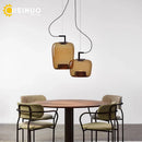 Axyaa Double Layer Glass Pendant Lamp LED Hanging Light for Home and Business Decor