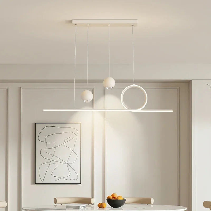 Axyaa Nordic Black/White 120cm LED Pendant Chandelier for Dining Room & Kitchen