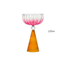 Axyaa Colored Ripple Martini Margarita Cocktail Glasses Goblet Cup