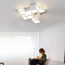 Axyaa Geometric Box LED Ceiling Lamp for Modern Living Room, Dining, Bedroom Lighting