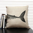 Axyaa Shark Dinosaur Linen Cushion Cover Throw Pillow Case 45x45cm