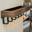 Axyaa Wall Mounted Shelf with Key Holder - Nordic Style Wooden Organizer