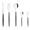 Axyaa Black Silver Stainless Steel Cutlery Set Dinnerware Flatware Fork Knife Spoon
