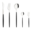 Axyaa Black Silver Stainless Steel Cutlery Set Dinnerware Flatware Fork Knife Spoon