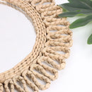 Axyaa Bohemian Woven Mirror: Homestay Style Wall Decor for Living Room, Bedroom & Hotel