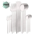 Axyaa 20-Piece Stainless Steel Cutlery Set - Matte Finish Flatware Set
