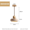 Axyaa Cave Stone LED Pendant Light Fixture Yellow Travertine Modern Hanging Lamp