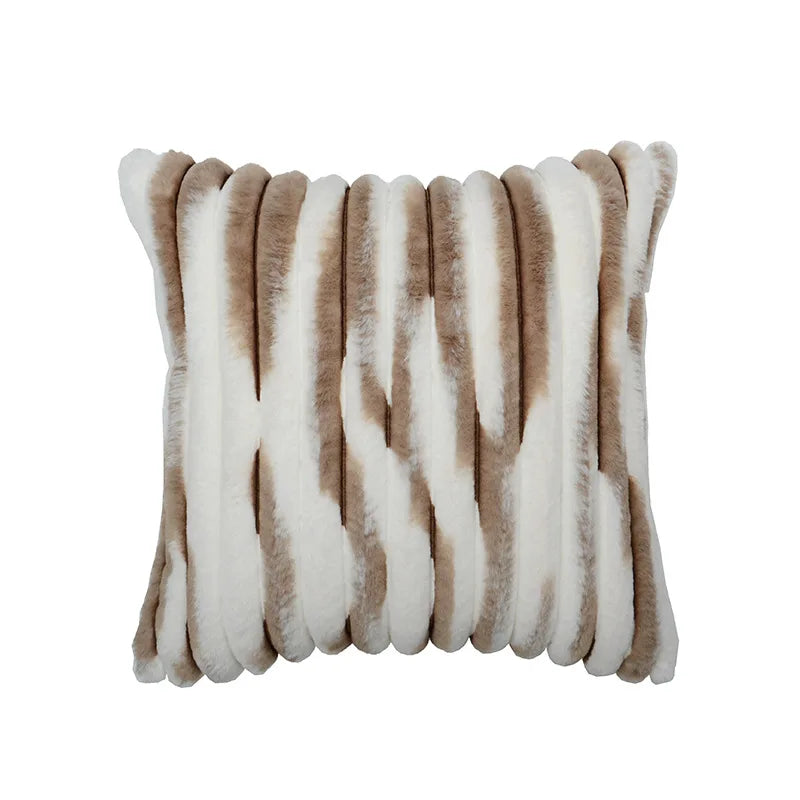 Luxury Coffee Plush Pillow Cover for Living Room Sofa Decor by Axyaa.